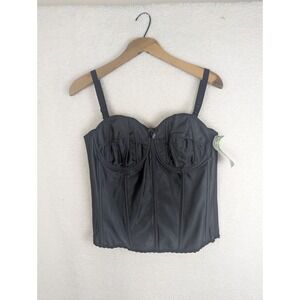 Vtg NOS Corset Bra Shapewear‎ 42C Blk Empire Intimates Drag